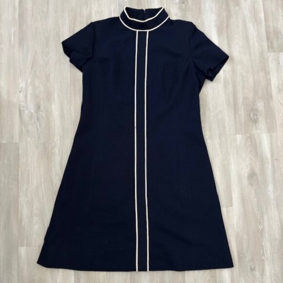 Vintage 70s Butte Knit 100% Textured Dacron Polyester Cap Sleeve Dress size M - Picture 1 of 4